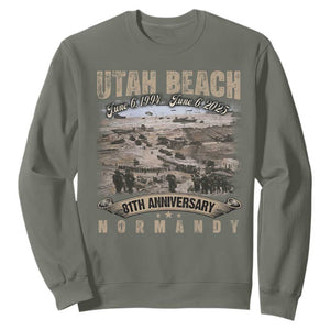 Utah Beach D Day 81 ST Anniversary Honor History Normandy WWII Sweatshirt TS11 Military Green Print Your Wear