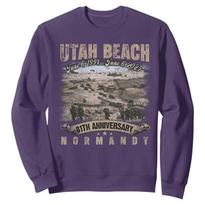 Utah Beach D Day 81 ST Anniversary Honor History Normandy WWII Sweatshirt TS11 Purple Print Your Wear