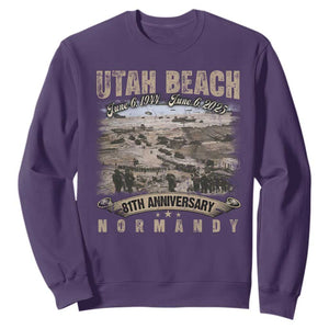 Utah Beach D Day 81 ST Anniversary Honor History Normandy WWII Sweatshirt TS11 Purple Print Your Wear