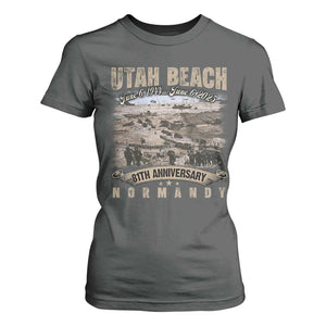 Utah Beach D Day 81 ST Anniversary Honor History Normandy WWII T Shirt For Women TS11 Dark Heather Print Your Wear