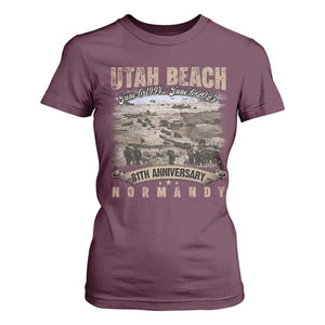 Utah Beach D Day 81 ST Anniversary Honor History Normandy WWII T Shirt For Women TS11 Maroon Print Your Wear