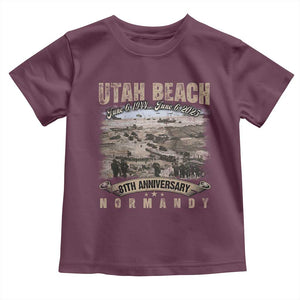 Utah Beach D Day 81 ST Anniversary Honor History Normandy WWII Toddler T Shirt TS11 Maroon Print Your Wear