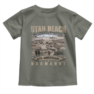 Utah Beach D Day 81 ST Anniversary Honor History Normandy WWII Toddler T Shirt TS11 Military Green Print Your Wear