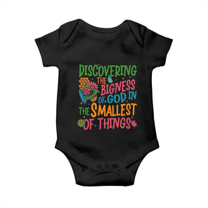 VBS 2025 Insects Adventure Baby Onesie Discovering the Bigness of God in the Smallest of Things TS02 Black Print Your Wear