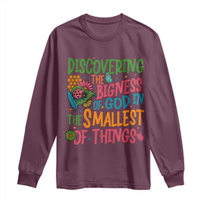 VBS 2025 Insects Adventure Long Sleeve Shirt Discovering the Bigness of God in the Smallest of Things TS02 Maroon Print Your Wear
