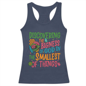 VBS 2025 Insects Adventure Racerback Tank Top Discovering the Bigness of God in the Smallest of Things TS02 Navy Print Your Wear