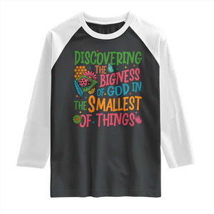 VBS 2025 Insects Adventure Raglan Shirt Discovering the Bigness of God in the Smallest of Things TS02 Black White Print Your Wear