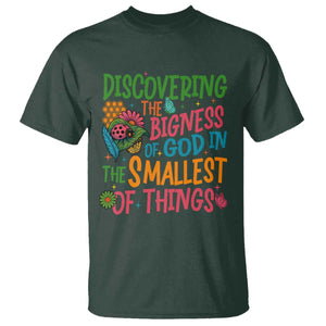 VBS 2025 Insects Adventure T Shirt Discovering the Bigness of God in the Smallest of Things TS02 Dark Forest Green Print Your Wear