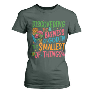 VBS 2025 Insects Adventure T Shirt For Women Discovering the Bigness of God in the Smallest of Things TS02 Dark Forest Green Print Your Wear