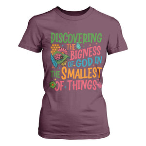 VBS 2025 Insects Adventure T Shirt For Women Discovering the Bigness of God in the Smallest of Things TS02 Maroon Print Your Wear