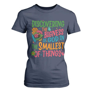 VBS 2025 Insects Adventure T Shirt For Women Discovering the Bigness of God in the Smallest of Things TS02 Navy Print Your Wear