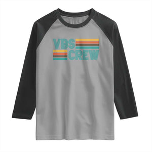 VBS Crew Raglan Shirt Vacation Bible School Church Camp Retro Vintage TS10 Sport Gray Black Print Your Wear
