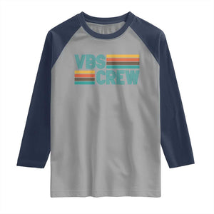 VBS Crew Raglan Shirt Vacation Bible School Church Camp Retro Vintage TS10 Sport Gray Navy Print Your Wear