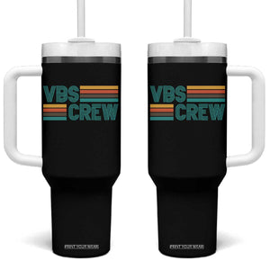 VBS Crew Tumbler With Handle Vacation Bible School Church Camp Retro Vintage TS10 One Size: 40 oz Black Print Your Wear