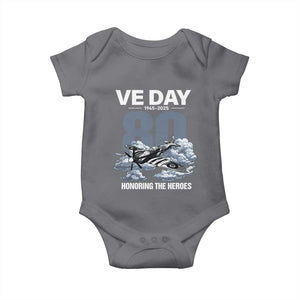 VE Day 80th Anniversary Baby Onesie 2025 Celebration WWII Remembrance Retro TS02 Charcoal Print Your Wear