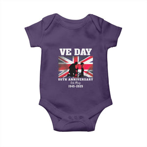 VE Day 80th Anniversary Baby Onesie Victory in Europe Union Flag WWII Remembrance TS02 Purple Print Your Wear