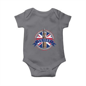 VE Day 80th Anniversary Baby Onesie WWII Remembrance 2025 Celebrations London TS02 Charcoal Print Your Wear