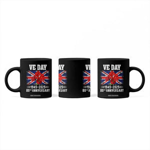 VE Day 80th Anniversary Coffee Mug 2025 Celebration Union Flag Poppies WWII Remembrance TS02 Print Your Wear