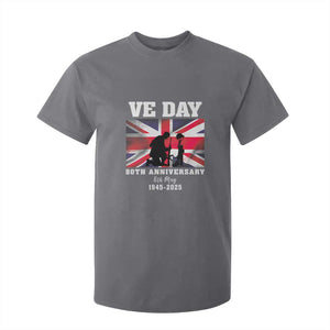 VE Day 80th Anniversary T Shirt For Kid Victory in Europe Union Flag WWII Remembrance TS02 Charcoal Print Your Wear
