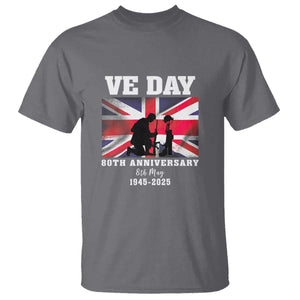 VE Day 80th Anniversary T Shirt Victory in Europe Union Flag WWII Remembrance TS02 Charcoal Print Your Wear