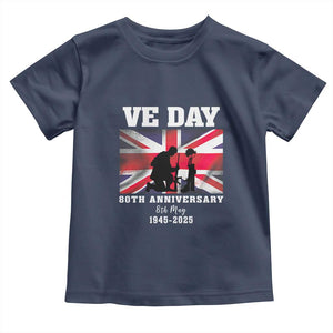VE Day 80th Anniversary Toddler T Shirt Victory in Europe Union Flag WWII Remembrance TS02 Navy Print Your Wear