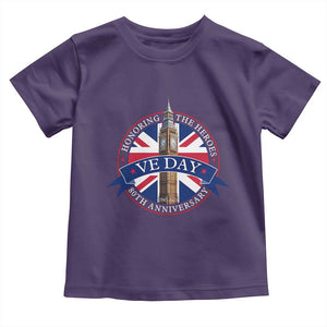 VE Day 80th Anniversary Toddler T Shirt WWII Remembrance 2025 Celebrations London TS02 Purple Print Your Wear