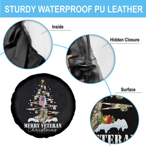 Veteran Day Xmas Spare Tire Cover Merry Veteran Christmas Fir Tree Dog Tag Combat Shoes TS11 Print Your Wear