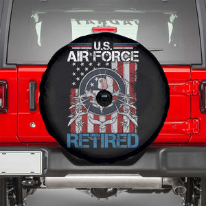 Veteran US Air Force Retired Spare Tire Cover Vintage American Flag TS11 Black Print Your Wear