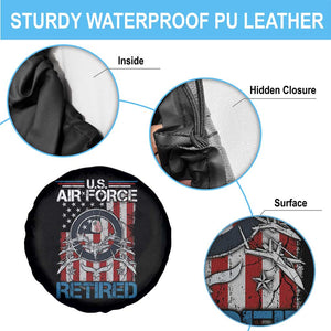 Veteran US Air Force Retired Spare Tire Cover Vintage American Flag TS11 Print Your Wear