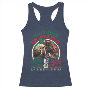Victoria En Puebla Cinco De Mayo Racerback Tank Top Battle of Puebla History Of Mexico TS11 Navy Print Your Wear