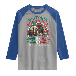 Victoria En Puebla Cinco De Mayo Raglan Shirt Battle of Puebla History Of Mexico TS11 Sport Gray Royal Print Your Wear
