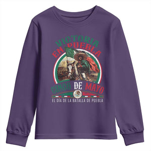 Victoria En Puebla Cinco De Mayo Youth Sweatshirt Battle of Puebla History Of Mexico TS11 Purple Print Your Wear