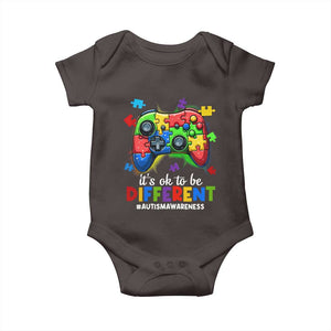 Video Game Autism Awareness Baby Onesie It's Ok To Be Different Kids TS10 Dark Chocolate Print Your Wear