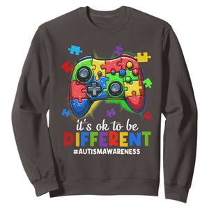 Video Game Autism Awareness Sweatshirt It's Ok To Be Different Kids TS10 Dark Chocolate Print Your Wear