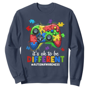 Video Game Autism Awareness Sweatshirt It's Ok To Be Different Kids TS10 Navy Print Your Wear