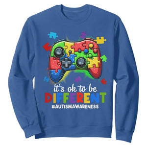 Video Game Autism Awareness Sweatshirt It's Ok To Be Different Kids TS10 Royal Blue Print Your Wear