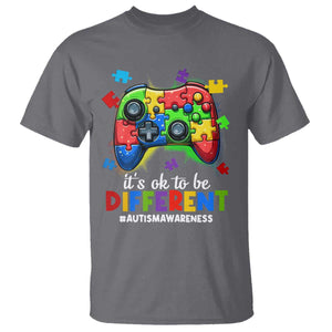 Video Game Autism Awareness T Shirt It's Ok To Be Different Kids TS10 Charcoal Print Your Wear
