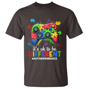 Video Game Autism Awareness T Shirt It's Ok To Be Different Kids TS10 Dark Chocolate Print Your Wear