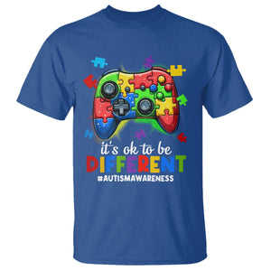 Video Game Autism Awareness T Shirt It's Ok To Be Different Kids TS10 Royal Blue Print Your Wear