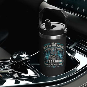 Viking Flip Straw Tumbler I Am A Man Of The Norse I Fear Odin And My Wife TS09 Print Your Wear