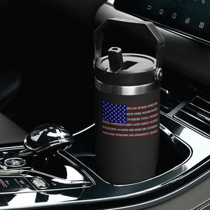 Vintage American Flag Flip Straw Tumbler With States 4th Of July TS10 Print Your Wear