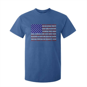Vintage American Flag T Shirt For Kid With States 4th Of July TS10 Royal Blue Print Your Wear
