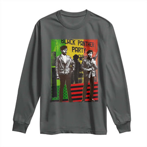 Vintage Black Panther Party Long Sleeve Shirt Black History Self Defense Huey Newton Bobby Seale TS10 Dark Heather Print Your Wear