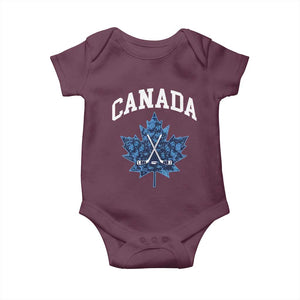 Vintage Canada Hockey Baby Onesie Maple Leafs TS10 Maroon Print Your Wear