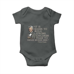 Vintage Frederick Douglass Baby Onesie It Is Easier To Build Strong Children Than To Repair Broken Men TS02 Dark Heather Print Your Wear