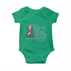 Vintage Frederick Douglass Baby Onesie It Is Easier To Build Strong Children Than To Repair Broken Men TS02 Irish Green Print Your Wear