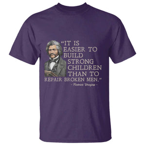 Vintage Frederick Douglass T Shirt It Is Easier To Build Strong Children Than To Repair Broken Men TS02 Purple Print Your Wear