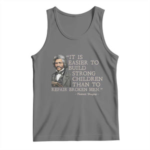 Vintage Frederick Douglass Tank Top It Is Easier To Build Strong Children Than To Repair Broken Men TS02 Black Heather Print Your Wear