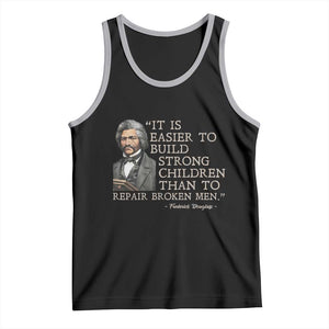 Vintage Frederick Douglass Tank Top It Is Easier To Build Strong Children Than To Repair Broken Men TS02 Black Athletic Heather Print Your Wear