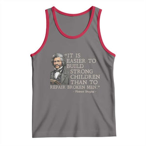 Vintage Frederick Douglass Tank Top It Is Easier To Build Strong Children Than To Repair Broken Men TS02 Deep Heather Red Print Your Wear